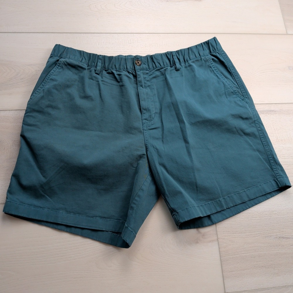 Bearbottom Stretch Shorts Mens XXL Green Chino Elastic Waist 7" Casual Summer